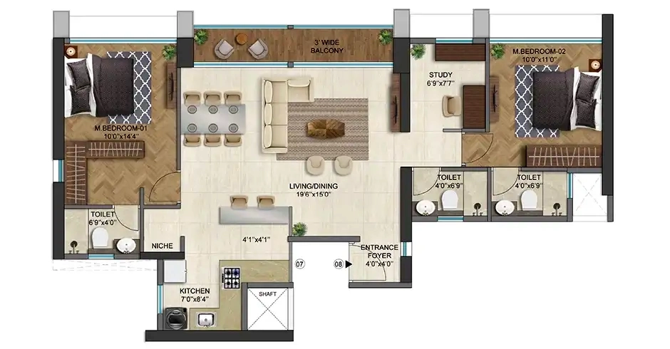 Runwal One Thane West Floor Plan